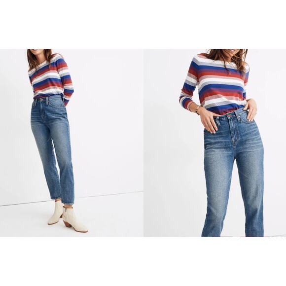 Madewell The Mom Jeans Women's Size 31 High-Rise Tapered Leg Medium Wash Retro - Picture 1 of 13